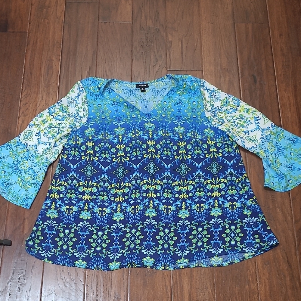 Tacera Colorful A-Line Blouse size Large